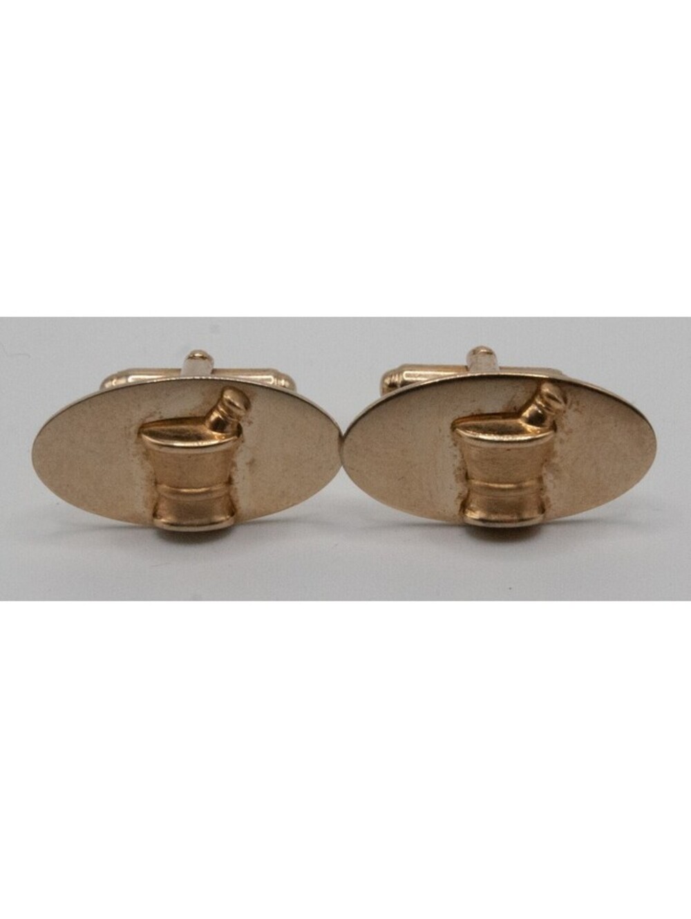 VTG Anson Men's Mortar and Pestle Cufflinks in Gold Tone